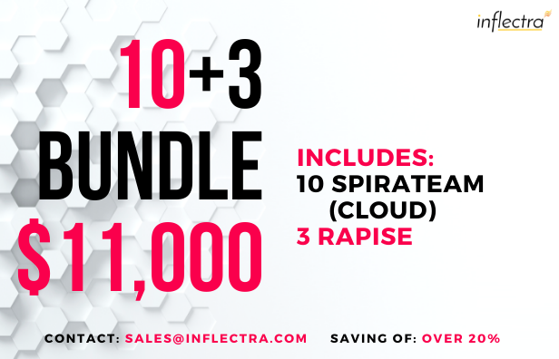 Save over 20% with SpiraTeam and Rapise Bundled 10+3 for $11,000