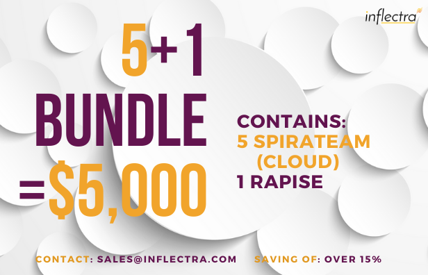 Save over 15% with SpiraTeam and Rapise Bundled 5+1 for $5,000