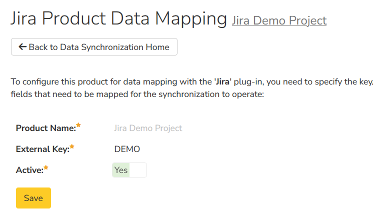 Project Mapping Screen