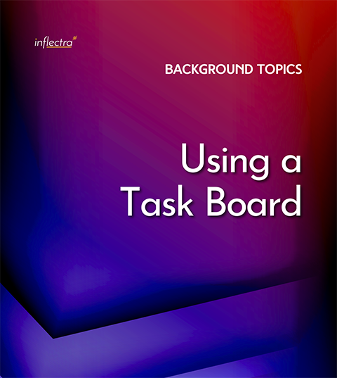 The Task Board is perhaps the single most useful, and arguably most important, device that can be used on Agile  projects, often described as an 'information radiator' because it gives out the information to everyone from a central location. A Task Board is the focal point of any Agile project and serves as a good place at which to hold the stand-up meeting or Scrum.