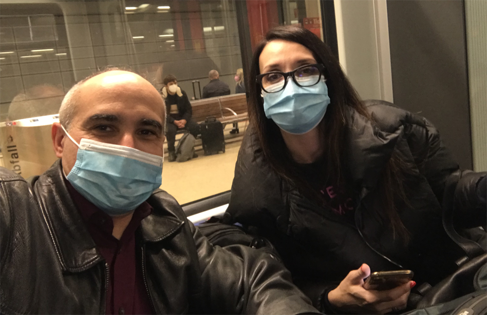 Adam Sandman and Thea Maisuradze arrive in Berlin