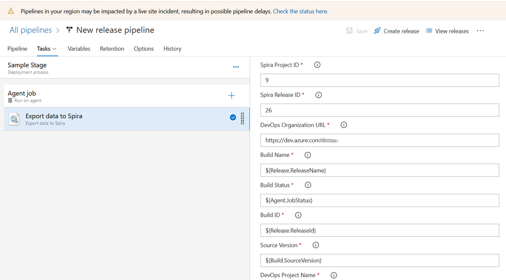 Azure DevOps Release Pipeline Configuration with Spira