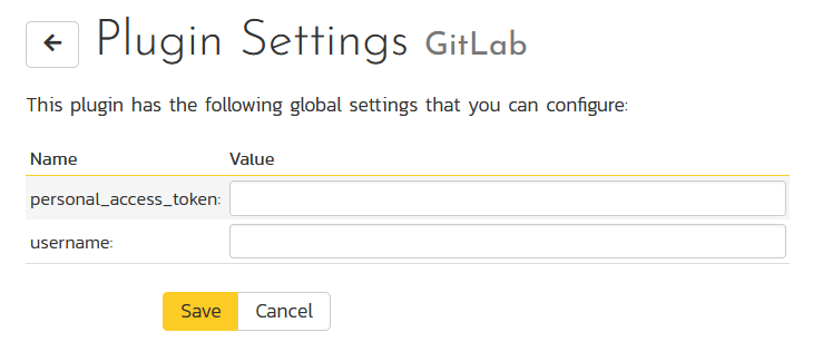 Plugin global settings