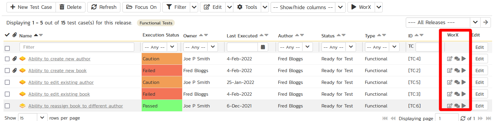 Sample plugin colum in a grid