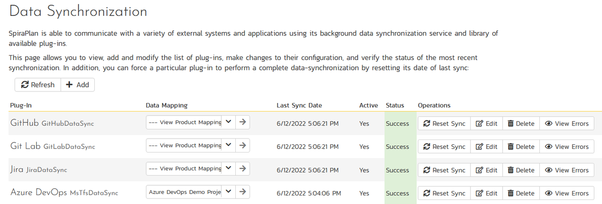 List of data synchronization plugins