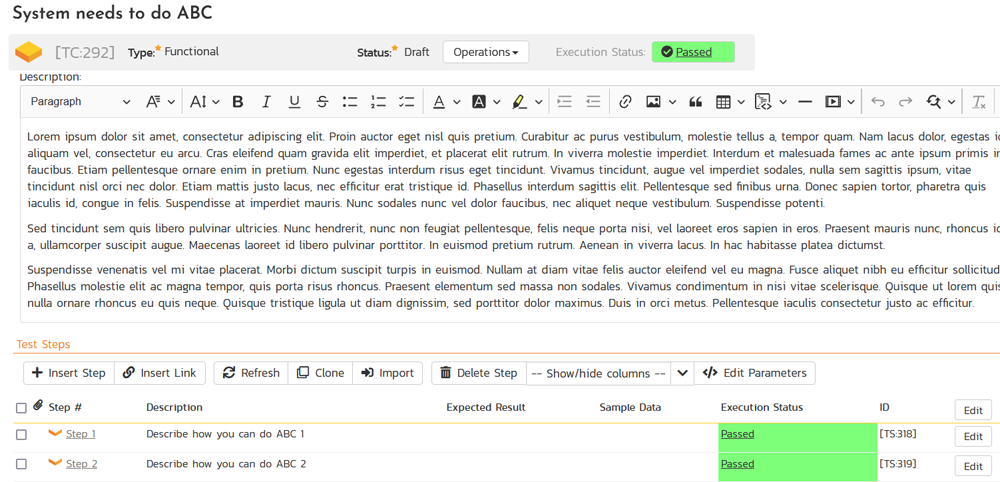 Test case describing how vendors meet the criteria