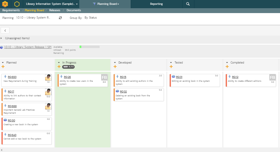 Kanban Board in Spira