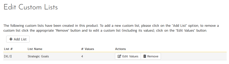 Viewing the system-wide custom lists