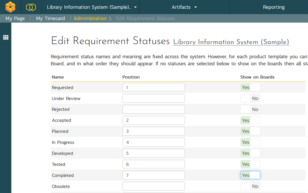 Configuring the statues to appear on the boards