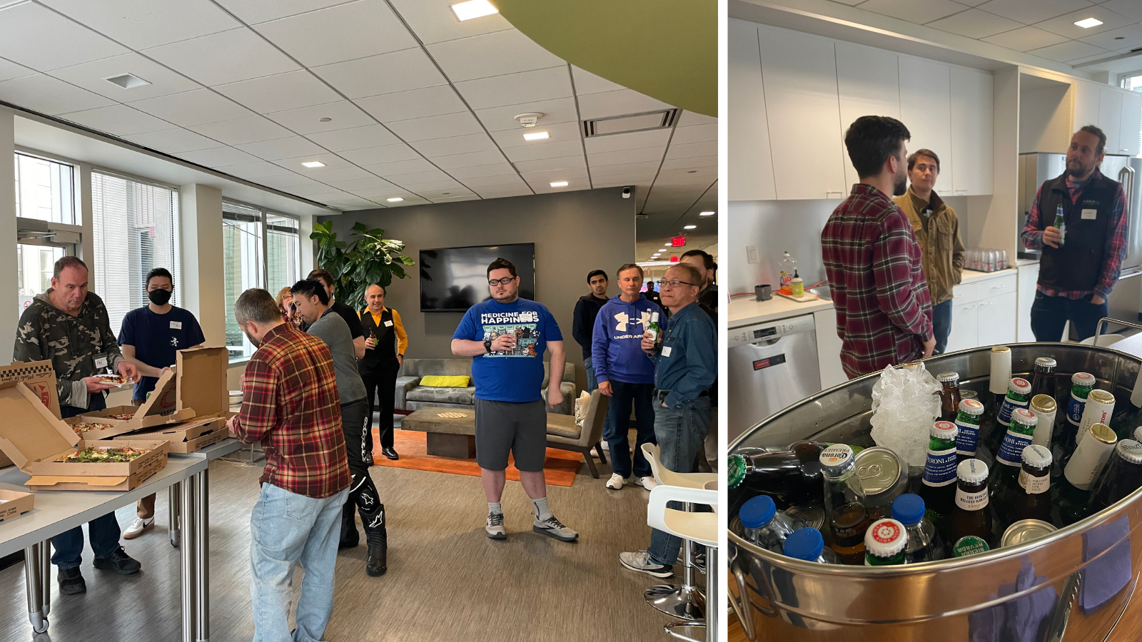 inflectra-devops-dc-meetup-attendees-eating-pizza-drinking-beer-image