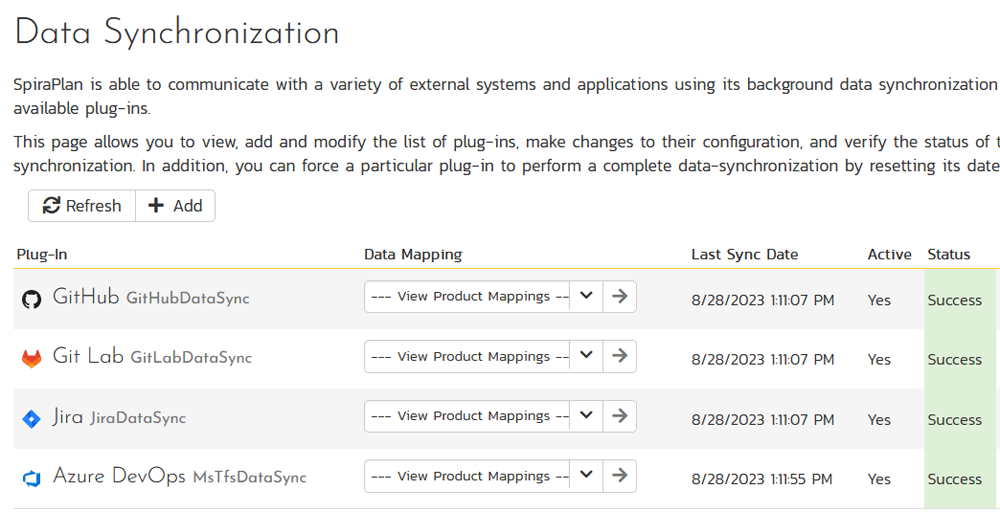 GitHub Data Synchronization Screen