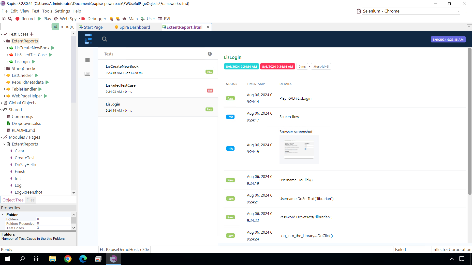 ExtentReports running in Rapise