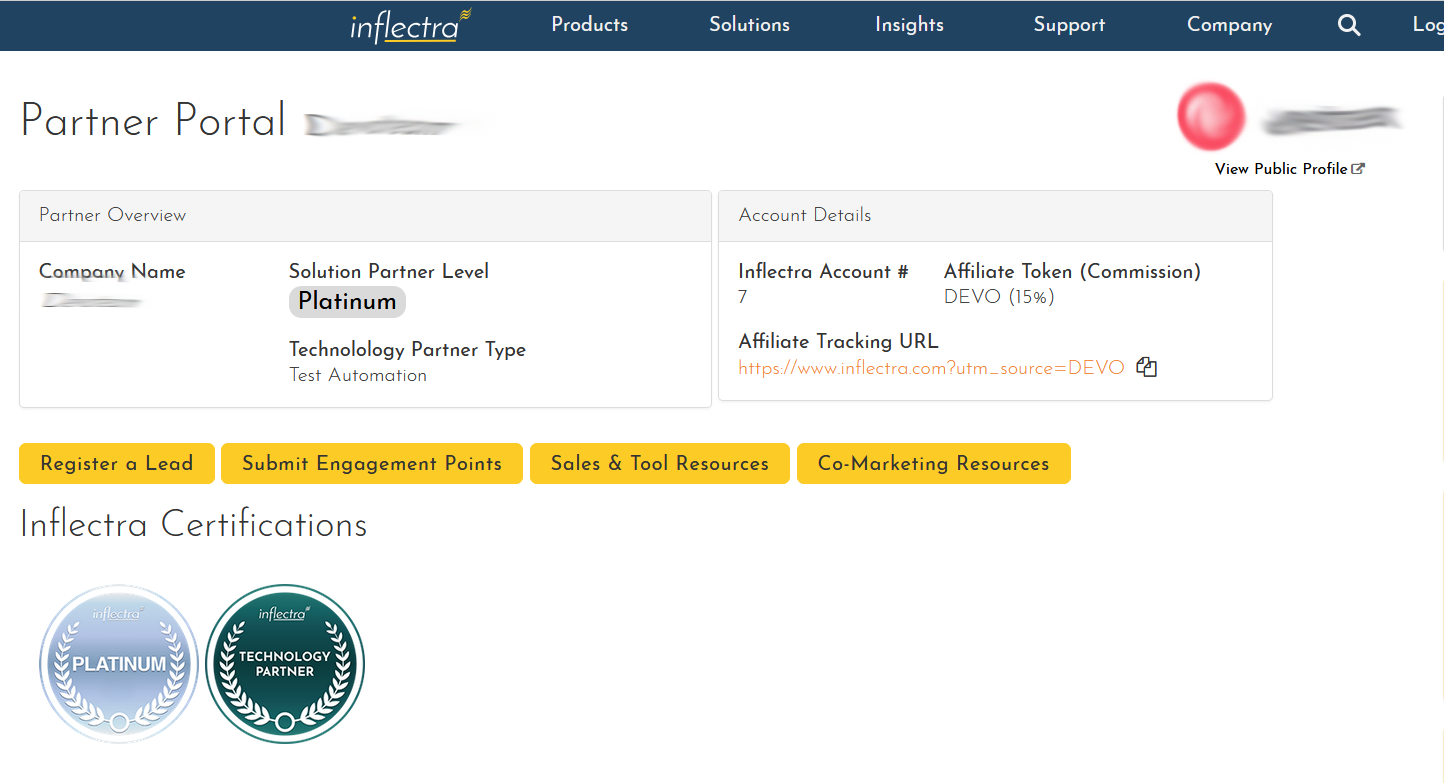 Partner Portal Home Page