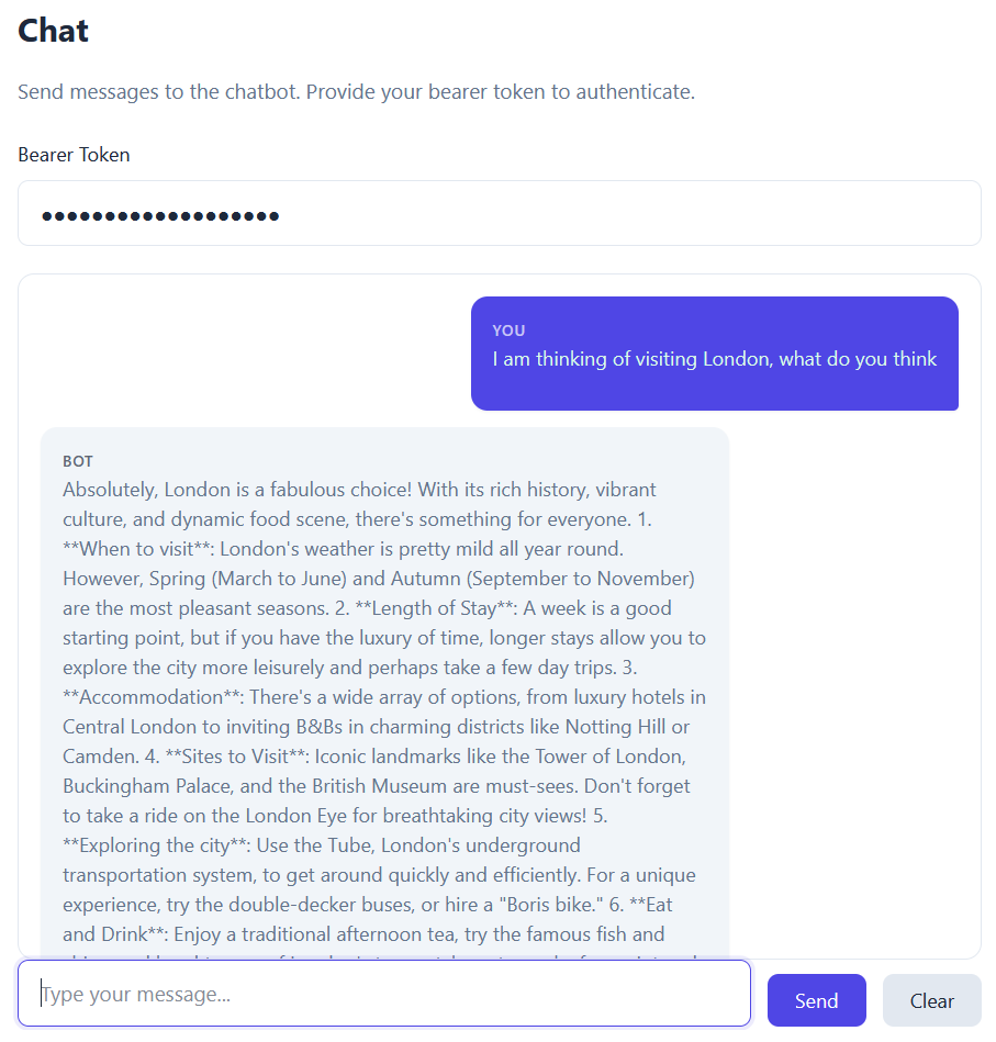 Sample chatbot UI