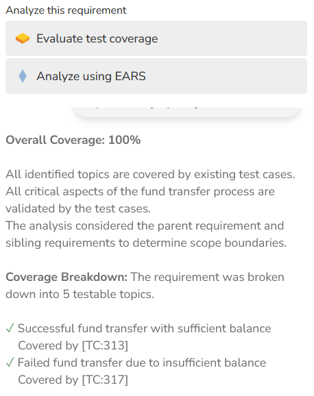 Requirements Coverage is Acceptable