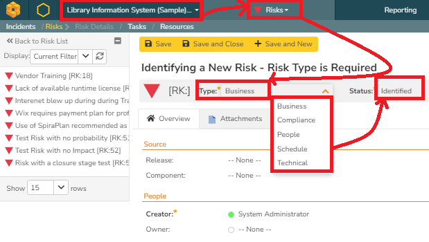 Risks Identified by Risk Type