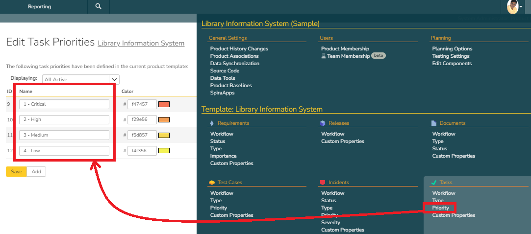 Task Priority Setup