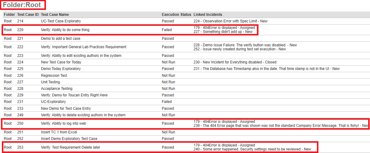 Root Folder Output