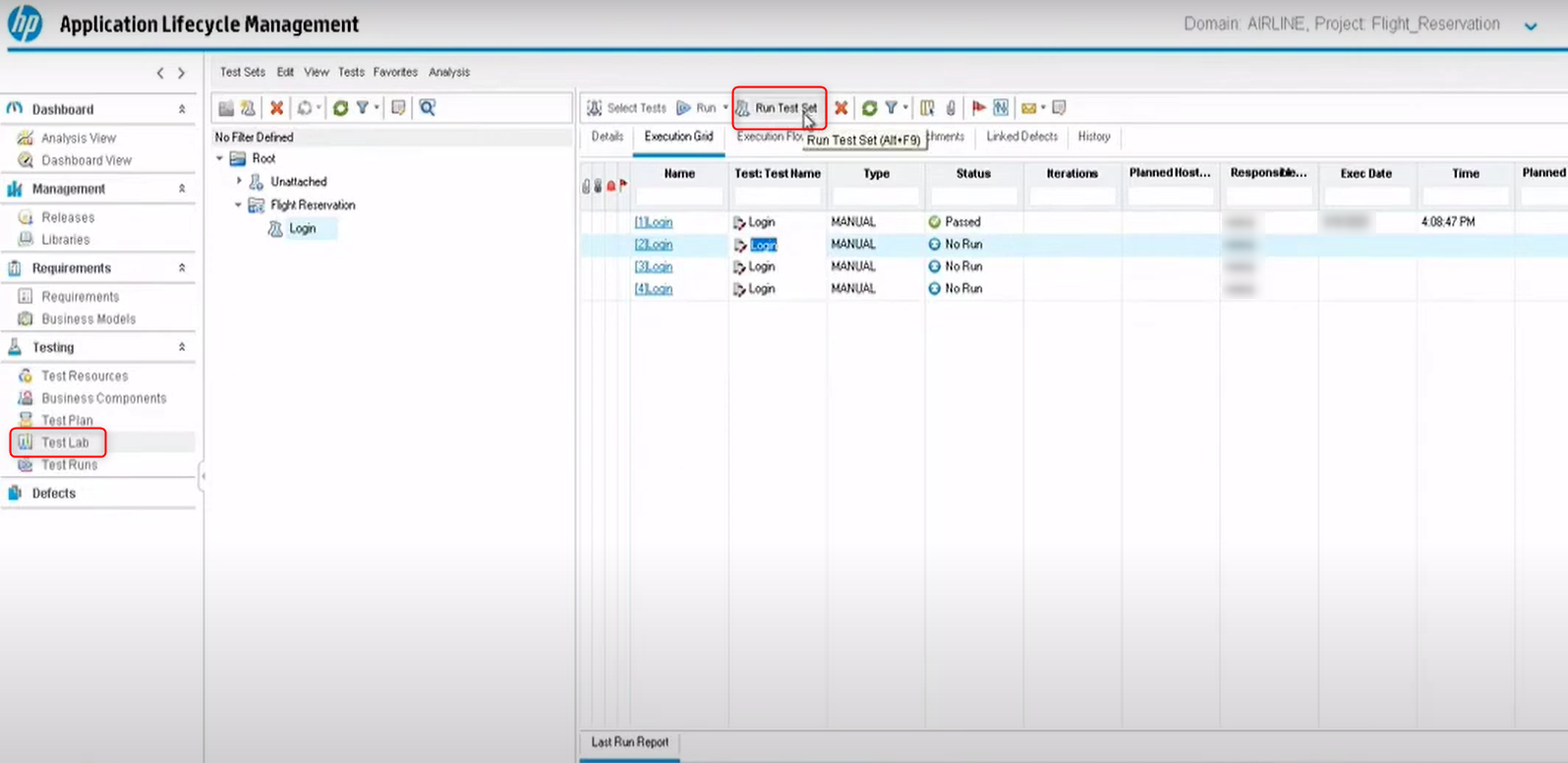 OpenText ALM User Interface